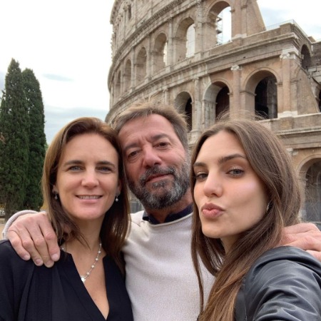 Macarena Achaga with her mother Soledad Figueroa and her father  Leopoldo Achaga. 